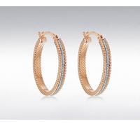 Sterling Argento e Rosa Polvere di Stelle Orecchini a Cerchio