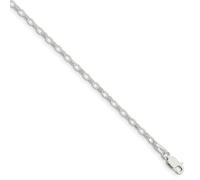 Sterling Argento Lucido 2.5mm Ovale Rolo Collegamento Bracciale W/Gancio 17.8cm