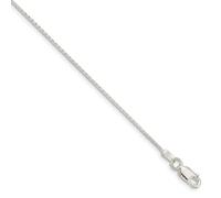 Sterling Argento Massiccio 0.95mm Taglio Diamante Spiga Catena W/Gancio 40.6cm -