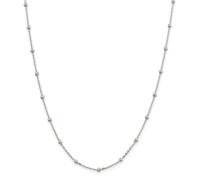 Sterling Argento Massiccio 1.3mm Perline Cavo Collegamento Catena W/ Molla Ring