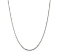 Sterling Argento Massiccio 2.5mm Rotondo Serpente Catena Con / Gancio 40.6cm -