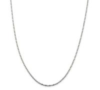 Sterling Argento Massiccio 2mm Rotondo & Perline Ovali Link Catena Con / Molla