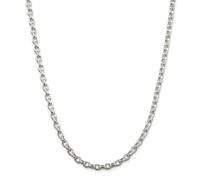 Sterling Argento Massiccio 4.4mm Ovale Rolo Collegamento Catena W/Gancio 40.6cm