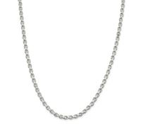 Sterling Argento Massiccio 4mm Lucidato Rolo Collegamento Catena Con/Gancio