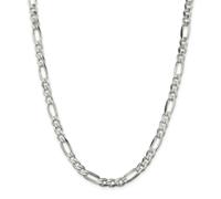 Sterling Argento Massiccio 6.5mm Semplice Figaro Collegamento Catena Con/Gancio