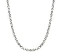 Sterling Argento Massiccio 6.75mm Lucidato Rolo Collegamento Catena Con/Gancio