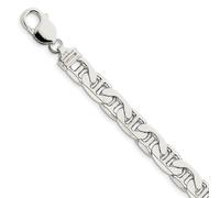 Sterling Argento Massiccio 9.5mm Liscio Piatto Ancora Bracciale W/Gancio 20.3cm