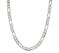 Sterling Argento Massiccio 9.5mm Liscio Piatto Figaro Catena Con / Gancio 45.7cm