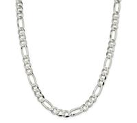 Sterling Argento Massiccio 9.5mm Liscio Piatto Figaro Catena Con / Gancio 45.7cm