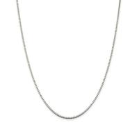Sterling Argento Massiccio Lucidato 1.75mm Semplice Scatola Catena Con/Gancio