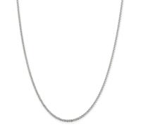 Sterling Argento Massiccio Lucidato 2.3mm Semplice Corda Catena W/Gancio 40.6cm
