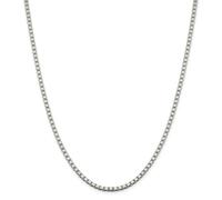 Sterling Argento Massiccio Lucidato 3.25mm Semplice Scatola Catena Con/Gancio