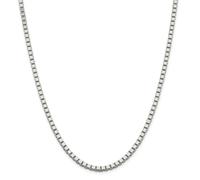 Sterling Argento Massiccio Lucidato 3.75mm Semplice Scatola Catena Con/Gancio