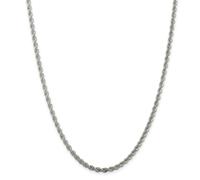 Sterling Argento Massiccio Lucidato 3mm Semplice Corda Catena Con / Gancio