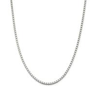 Sterling Argento Massiccio Lucidato 3mm Semplice Scatola Catena W/Gancio 45.7cm