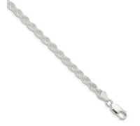 Sterling Argento Massiccio Lucidato 4.5mm Semplice Corda Catena W/Gancio 45.7cm