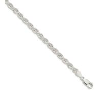 Sterling Argento Massiccio Lucidato 5mm Semplice Corda Catena Con / Gancio