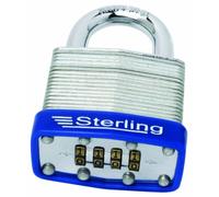 Sterling CPL146 - Lucchetto con combinazione a 4 cifre in acciaio laminato, larghezza 4,6 cm