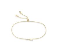 Sterling Forever - Bracciale costellazione - placcato oro 14 K e ottone placcato rodio - Zirconia cubica - Bracciale scorrevole Bolo Fashion Statement - Cordino di cotone regolabile fino a 20,3 cm