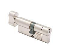 Sterling Int Ext TS007 BS1, cilindro per porta a 1 stella, approvato dalla polizia, sicuro con design girevole, in nichel satinato, interno 40 mm, esterno 60 mm (100 mm in totale)