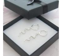 Sterling Serpente Argento Orecchini a Cerchio