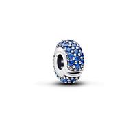 Sterling silver clip with royal blue crystal and silicone grip