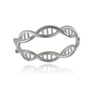 Sterling Silver DNA Molecule double Helix anello Band, taglie 6 - 10, scienza, Argento, 11,5, cod. TS11