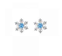 Sterling Silver Heart Stud Earrings,Heart Rose Clover Snowflake Diamonds Studs,Hypoallergenic for Sensitive Ears