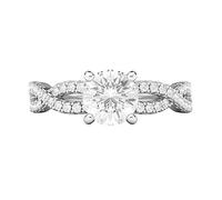 Sterling Silver Infinity Twist Vintage Simulato Diamond da 1,0 CT o anello di fidanzamento della moissanite autentica Ricevi anello nuziale