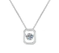 Sterling Silver Mosan Diamond Geometrico Croce Collana La personalità della signora è semplice -30 punti Mosan pietra