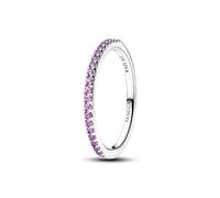 Sterling silver ring with fancy purple cubic zirconia
