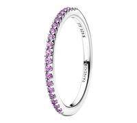 Sterling silver ring with fancy purple cubic zirconia