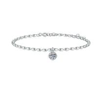 Sterling silver riso singolo diamante Mosan pietra braccialetto signore, Metallo