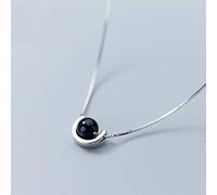 Sterling Silver Silver Horseshoe Lucky Stone Long Chain a pendente Collana per donne in argento di lusso