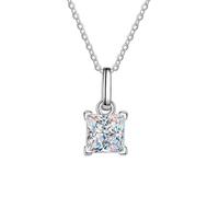 Sterling Silver Square D Mosan collana di diamanti donna fresco e semplice -6 * 6 quadrato alto tenore di carbonio pietra