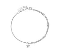 Sterling silver star doppio tallone braccialetto signore design monili -S0579