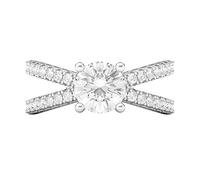 Sterling Silver X Shape Crossover 1,0 CT Diamante simulato o anello di fidanzamento moissanite autentico Ricevi anello da sposa