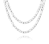 STERLL Catena Da Uomo In Argento 925 Con Design Figaro E Lunghezza Di 55 Cm