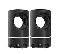 Sterminatore di zanzare avanzato - Ventola di aspirazione, trappola per zanzare e mosche da interno,trappola silenziosa con alimentatore USB, Silenzioso a 360°, Senza Radiazioni (2 black)