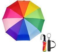 Sternenfunke Ombrello colorato piccolo pieghevole | Ø 99 cm | ombrello automatico arcobaleno ombrello per uomo e donna come ombrello arcobaleno ombrello tascabile, resistente alle tempeste con borsa
