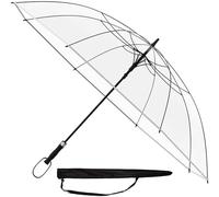 Sternenfunke Ombrello Grande da Pioggia XXL - Diametro 130 cm - Ombrello Trasparente con Comodo Pulsante Automatico e Cover, Perfetto come Ombrello Pioggia per Coppie o da Matrimonio