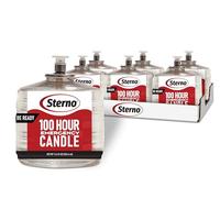 Sterno Candele di emergenza da 100 ore, candele non profumate a lunga durata per emergenze e interruzioni di corrente, bruciano fino a 100 ore, set di 6 paraffina liquida