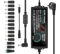 SternSinn Alimentatore Universale Notebook, Caricatore Universale PC Alimentatores Regolabile 5A 3-24V, Alimentatore Variabile con Adattatori per Elettronica, Router, Luci LED, Fai da Te e Riparazioni