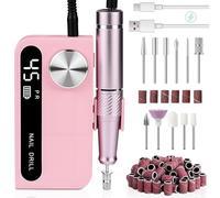 SternSinn Fresa per Unghie Professionale, 45000 giri/min Nail Drill Ricaricabile per Unghie Acriliche e Gel, 11-in-1 Lima Unghie Elettrico con display LCD per Casa e Salone (Rosa)