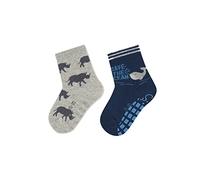 Sterntaler ABS-Söckchen DP Nashorn+Wal Calzini, Hellgrau Melange, Normal Ragazzi Unisex