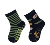 Sterntaler ABS-söckchen DP Safari+Ringel Pantofole a calzino, Blu Marino, 20 Bimbo