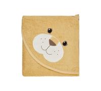 Sterntaler Asciugamano da bagno con cappuccio, 100 x 100 cm, con leone Leo, morbido asciugamano in cotone assorbente, con graziose orecchie 3D per neonati e bambini, ocra