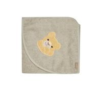 Sterntaler Asciugamano da bagno con cappuccio, 80 x 80 cm, con leone Leo, morbido e assorbente, in cotone, con graziosa applicazione, per neonati e bambini, grigio pietra