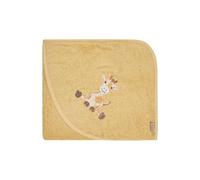 Sterntaler Asciugamano da bagno con cappuccio, 80 x 80 cm, motivo giraffa Kaya, morbido e assorbente, in cotone, con graziosa applicazione, per neonati e bambini, ocra