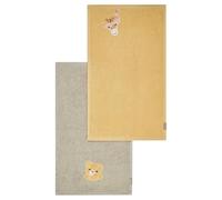 Sterntaler Asciugamano per bambini, confezione doppia, giraffa e leone, 50 x 30 cm, asciugamano in cotone assorbente con bellissimi bordi intrecciati, graziose applicazioni per neonati e bambini